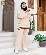 V-neck knit suit - Image 4