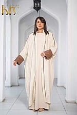 Plain Qaftan × Leather Sleeve - Image 4