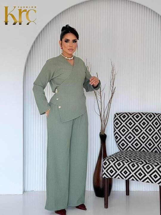 WhatsApp Image 2026-04-02 at 6.04.10 AM (2) Three-button wrap top Set - Image 1