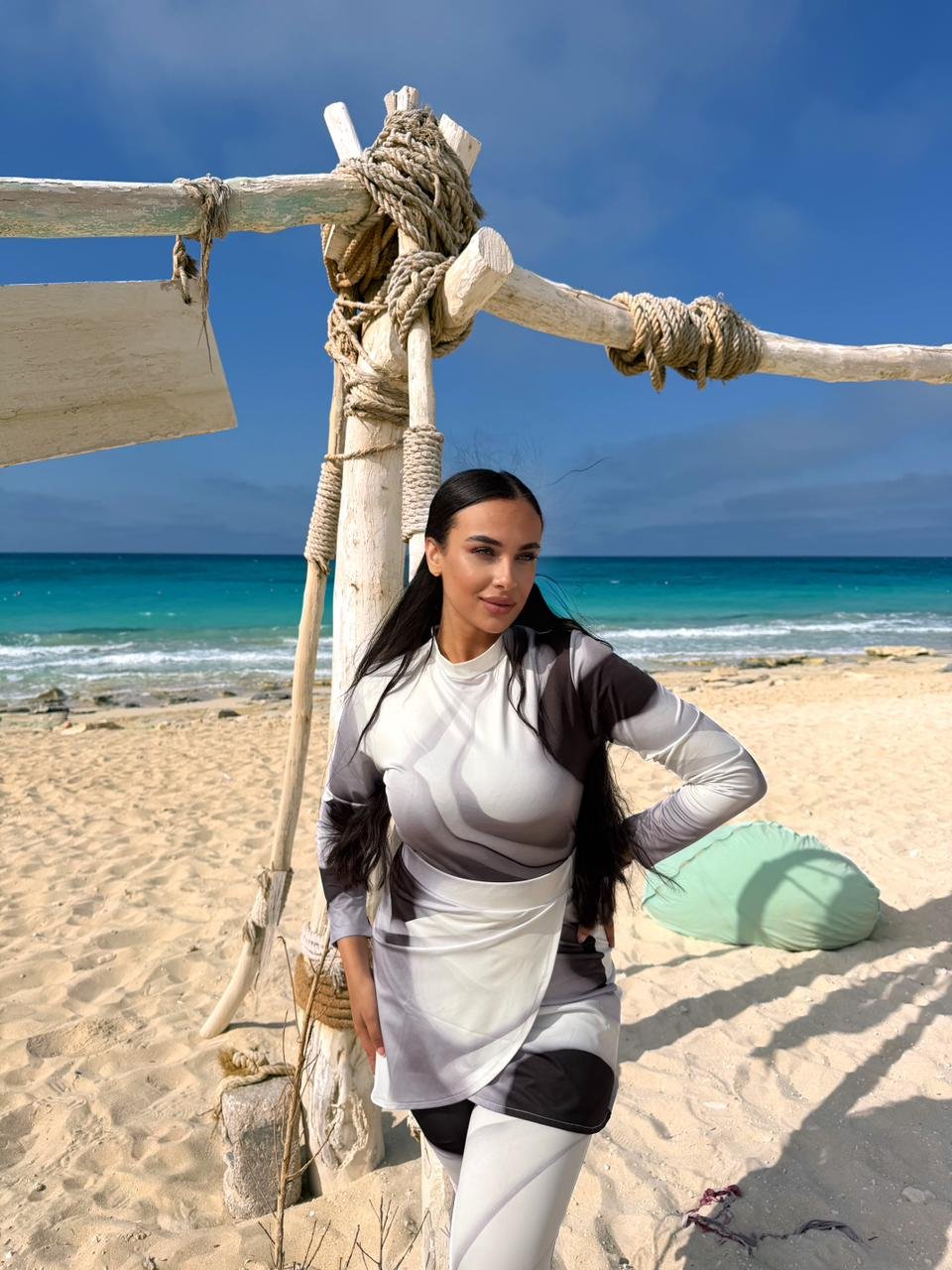 WhatsApp Image 2026-06-10 at 11.19.47 PM (1) Black & White Burkini - Image 1