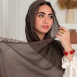 Thai Ruffled Hijab with Lace Detail ( Espresso Brown )