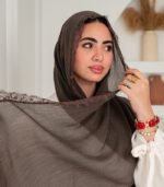 Thai Ruffled Hijab with Lace Detail ( Espresso Brown )
