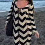 Crochet Beach Dress ( Black*Cafe )