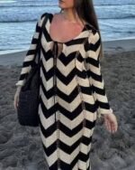 Crochet Beach Dress ( Black*Cafe )