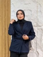 Plain Blazer with Lace Trim - Image 3