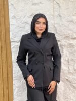 Plain Blazer with Lace Trim - Image 2