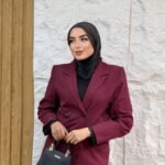 Striped Blazer with Lace Trim