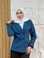 Striped Blazer with Lace Trim - Image 3