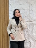 Striped Blazer with Lace Trim - Image 4