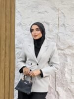 Striped Blazer with Lace Trim - Image 6