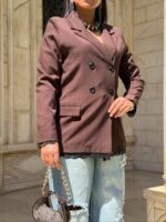 Plain Blazer with Lace Trim - Image 6
