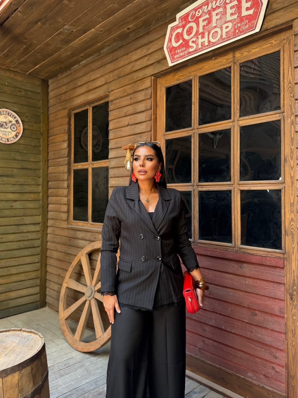 WhatsApp Image 2026-09-18 at 12.45.00 PM Striped Blazer with Lace Trim - Image 1