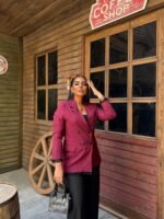 Striped Blazer with Lace Trim - Image 5
